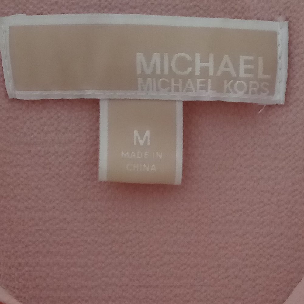 MICHAEL Michael Kors Blush Sleeveless High Neck W/ Tie Blouse Size Medium - Picture 3 of 5